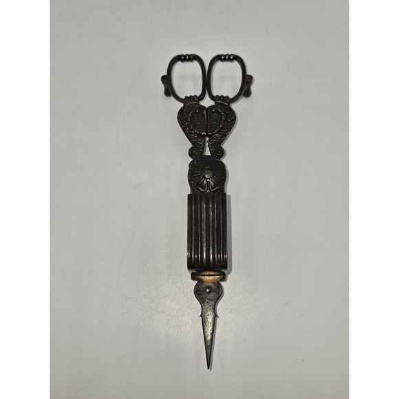 Antique‎ Footed Ornate Candle Snuffer Scissors Wick Cutter Trimmer main image 0